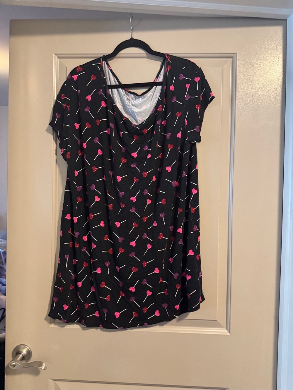torrid Black Chemise with Pink & Red Heart Lollipop Print